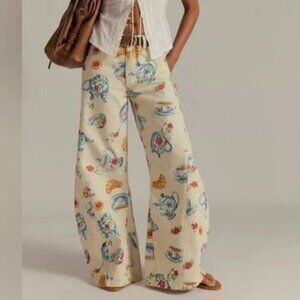 Free People Eden Slouch Jeans Womens 33 Barrel Playful Brunch Boho Chic Wide Leg